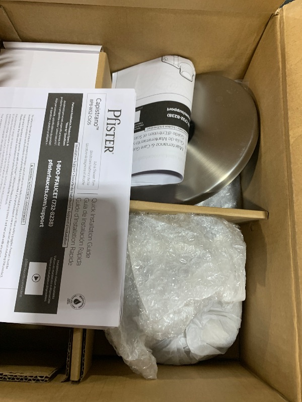 Photo 1 of Pfister Capistrano Tub & Shower Trim Kit, Valve and Cartridge Included, 1-Handle, Spot Defense Brushed Nickel Finish, 8P8WS2CSOSGS