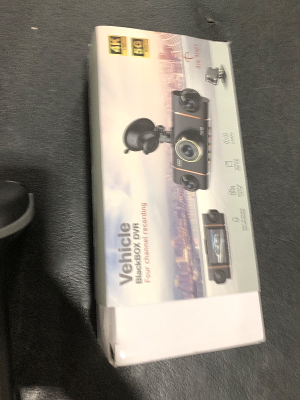 Photo 1 of 360° 4-Channel Dash Cam 4K+1080P*3 FHD, Front Rear Inside Left Right Car Camera, 5GHz WiFi App Control, 8 IR Lamps Night Vision, 24H Parking Mode, G-Sensor, Loop Recording, 64GB SD Card Included