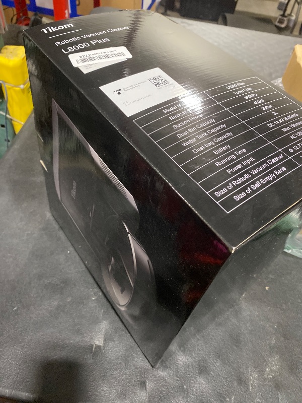 Photo 1 of Tikom Robot Vacuum and Mop, 6000Pa Robotic Vacuum Cleaner with Self-Emptying Base, 90 Days Capacity, LiDAR Navigation, Home Mapping, Ideal for Pet Hair, Hard Floors, Carpet (L8000 Plus)