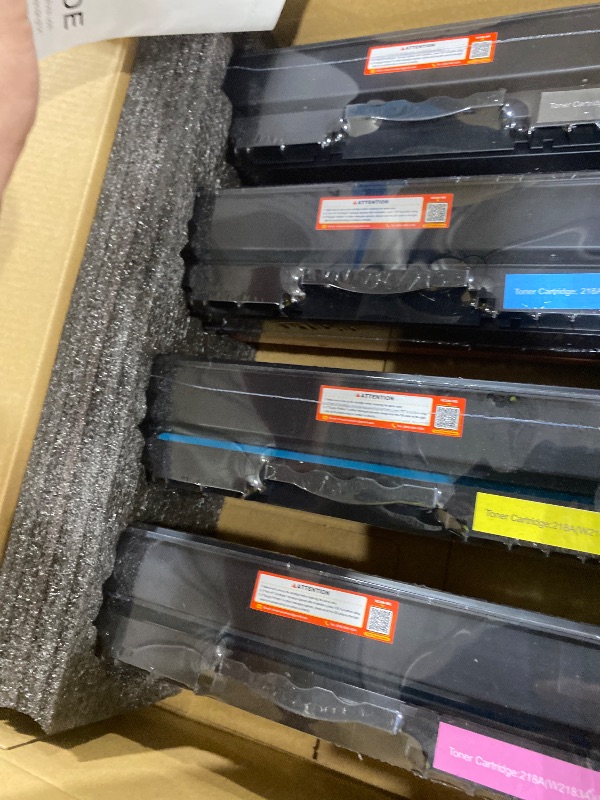 Photo 1 of 218A Toner Cartridge with Chip Compatible Replacement for HP 218A W2180A W2181A W2182A W2183A 218A Toner Works with Color Pro 3201 3201dw MFP 3301 3301cdw 3301fdw 3301sdw Series Printer 4 Pack