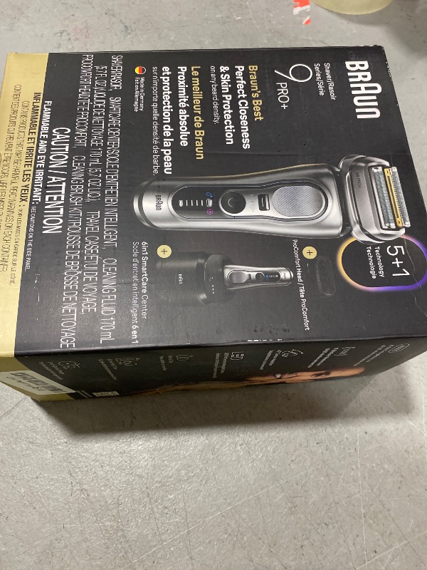 Photo 1 of Braun Series 9 PRO+ Electric Shaver, Wet & Dry Razor, Pro SensoAdapt, 6in1 SmartCare Center, 9697CC, Silver