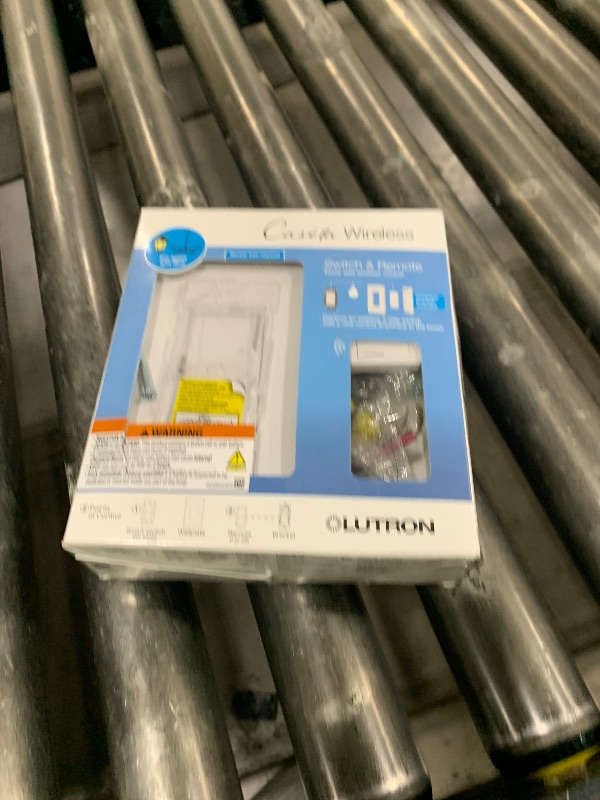 Photo 1 of Lutron Caseta Smart Light Switch 3-Way Kit, with Pico Remote, Wallplate, Wall Bracket for LED Lights and Fans, On-Off Only, 5 Amp, Neutral Required, P-PKG1WS-WH