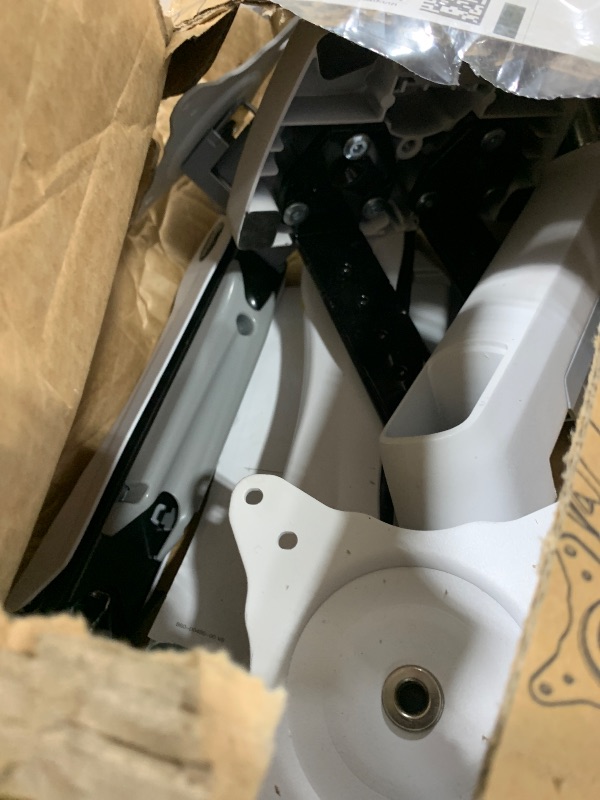 Photo 1 of HUANUO Dual Monitor Stand - Full Adjustable Monitor Desk Mount Swivel Vesa Bracket with C Clamp, Grommet Mounting Base for 13 to 32 Inch Computer Screens - Each Arm Holds 4.4 to 19.8lbs - White