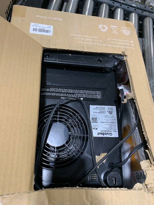 Photo 1 of GiveBest Smart Wall Heater, 1500W Fast Heating Electric Space Heater for Indoor Use, 3 Heating Modes, Adjustable Thermostat, 24H Timer, Easy Mounted for Bedroom, Office, Home, White