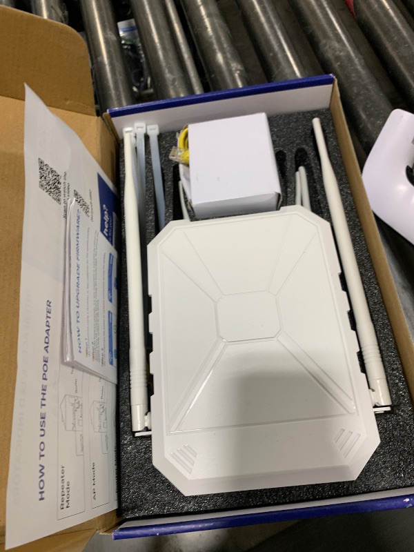 Photo 1 of **USED** AX1800 Outdoor WiFi 6 Extender, High Power Outdoor WiFi Extender Signal Booster, Long Range Outdoor WiFi Access Point, IP67 Weatherproof, PoE Power Supply, for Starlink, Cameras, Patio, Camping,RV