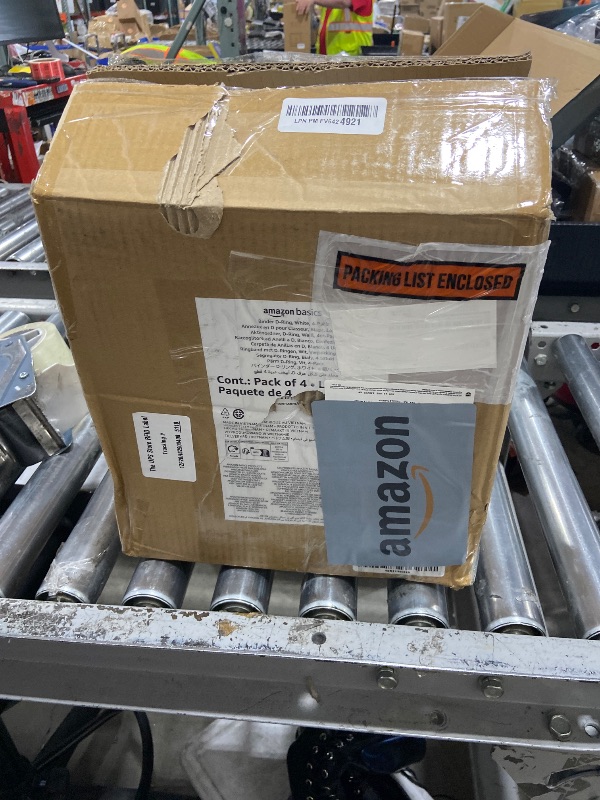 Photo 1 of Amazon Basics 3 Ring Binders, 2 Inch, D-Ring Organizer for School, Home Office, White, 4 Pack