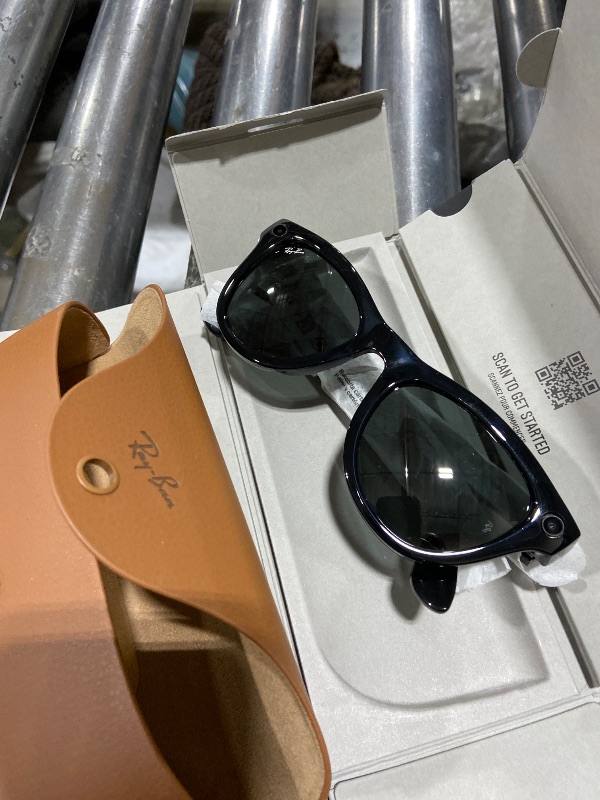 Photo 1 of Ray-Ban Meta (Gen 1), Skyler, Shiny Black | Smart AI Glasses for Men, Women — 12 MP Ultra-Wide Camera, Open-Ear Speakers for Audio, Video Recording and Bluetooth — Green Lenses — Wearable Technology