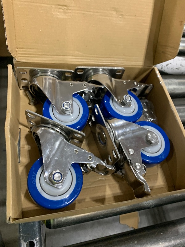 Photo 1 of Nefish Stainless Steel Castor Wheels 3 Inch with Brake,Rust-Proof 304 Heavy Duty Casters Set of 4, Anti-Corrosion Industrial Stainless Steel Caster for Furniture,Labs,Restaurants,Outdoor