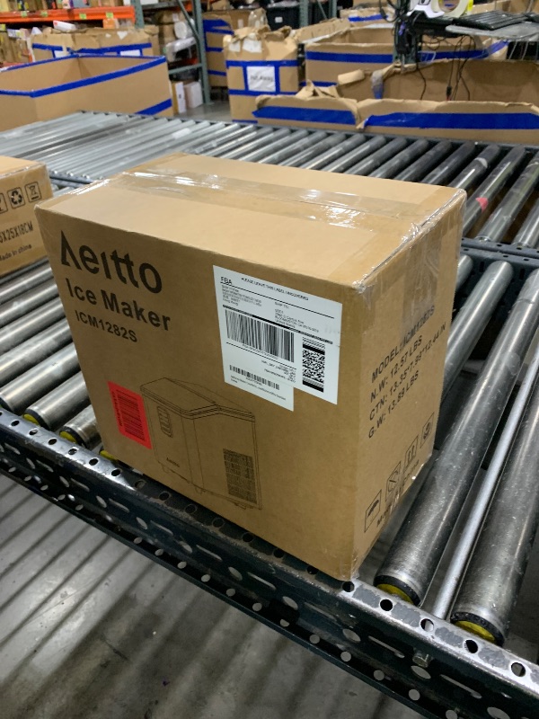 Photo 1 of Aeitto Ice Maker Countertop 26lbs/24H, Ice Machine 8 Ice Cubes Ready in 6 Mins, 2 Sizes of Bullet Ice Portable Ice Makers with Basket & Scoop, Auto Self-Cleaning for Home/Kitchen/Office Stainless
