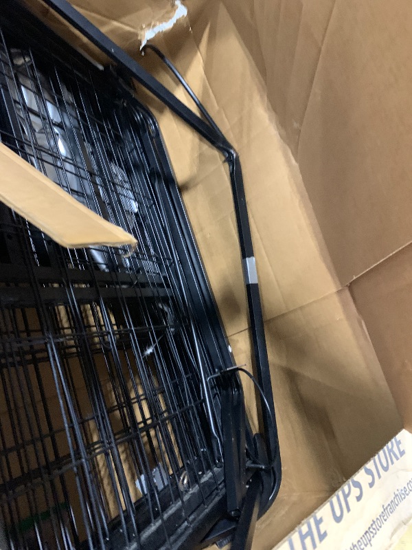 Photo 1 of **INCOMPLETE, DAMAGE** ROOMTEC Large Dog Kennel Outdoor Pet Pens Dogs Run Enclosure Animal Hutch Metal Coop Fence with Roof Cover (4'L x 4'W x 4.25'H)