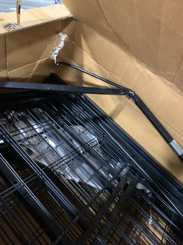 Photo 1 of **INCOMPLETE, DAMAGE** ROOMTEC Large Dog Kennel Outdoor Pet Pens Dogs Run Enclosure Animal Hutch Metal Coop Fence with Roof Cover (4'L x 4'W x 4.25'H)