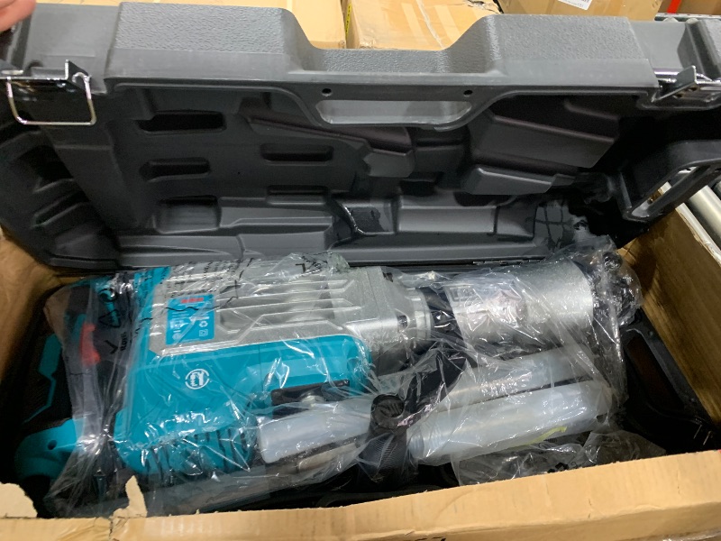 Photo 1 of ENEACRO Demolition Jack Hammer 14.5Amp SDS-Hex Concrete Breaker, 65 Joules Heavy Duty Chipping Hammer Cement/Pavement/Floor Breaker, with 2pcs of chisels and Carry box with Rollers