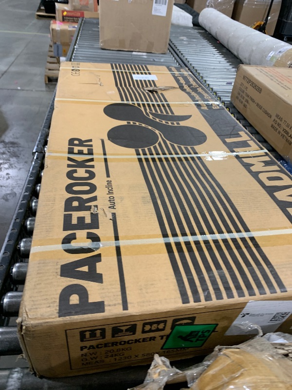 Photo 1 of PACEROCKER Walking Pad Treadmill with 12% 9-Level Auto Incline, 450 lbs Capacity Bluetooth Speaker Under Desk Treadmills for Home Hiking, 5 MPH, Grey Black