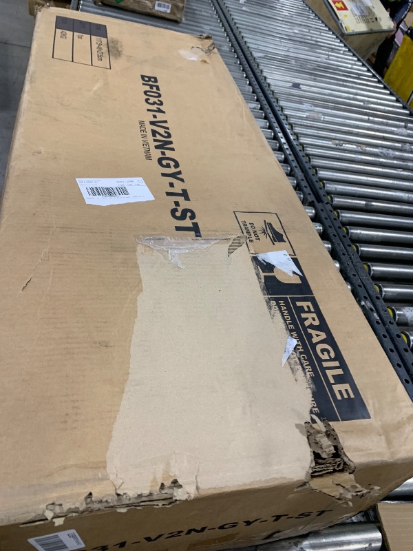 Photo 1 of Seventable Twin Size Bed Frame with 3 Storage Drawers & Charging Station, Upholstered Platform Bed with Storage Headboard and LED Light, No Box Spring Needed, Noise Free, Easy Assembly, Dark Grey