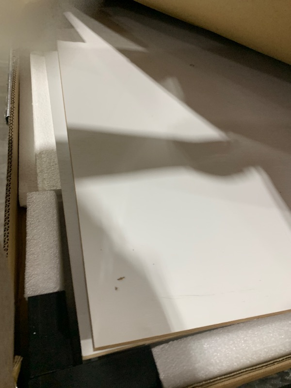 Photo 1 of SmartStandard 48in x 84in Sliding Barn Door with 8FT Barn Door Hardware Track Kit & Handle, Waterproof PVC Surface, Pre-Drilled Holes Easy to Assemble, White, Solid, MDF, 3 Panel