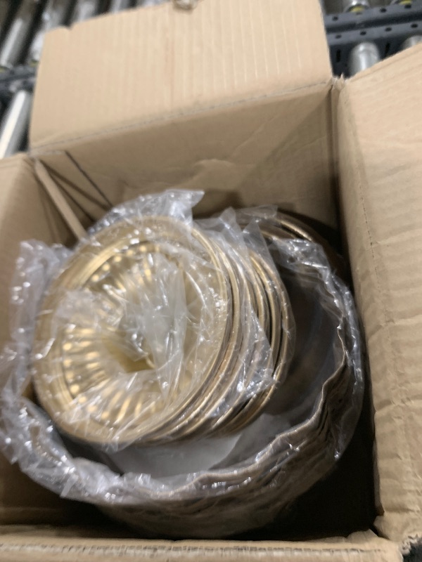 Photo 1 of Set of 8 Distressed Gold Compote Vases 9" Wide X 6.5" High, Large Metal Pedestal Flower Centerpiece Bowls, Brass Compotes Floral Vase Table Accent Decor for Wedding Events Parties Home Decor