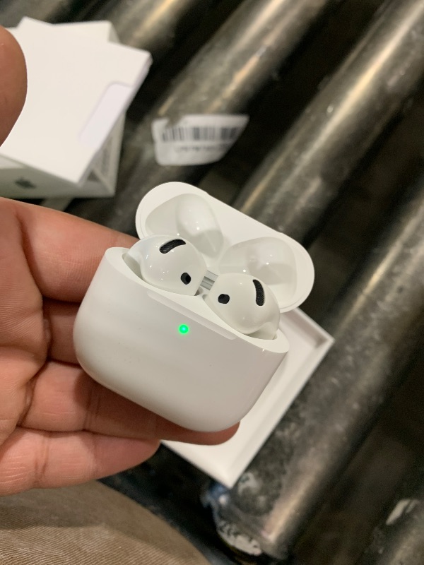 Photo 1 of Apple AirPods 4 Wireless Earbuds, Bluetooth Headphones, Personalized Spatial Audio, Sweat and Water Resistant, USB-C Charging Case, H2 Chip, Up to 30 Hours of Battery Life, Effortless Setup for iPhone