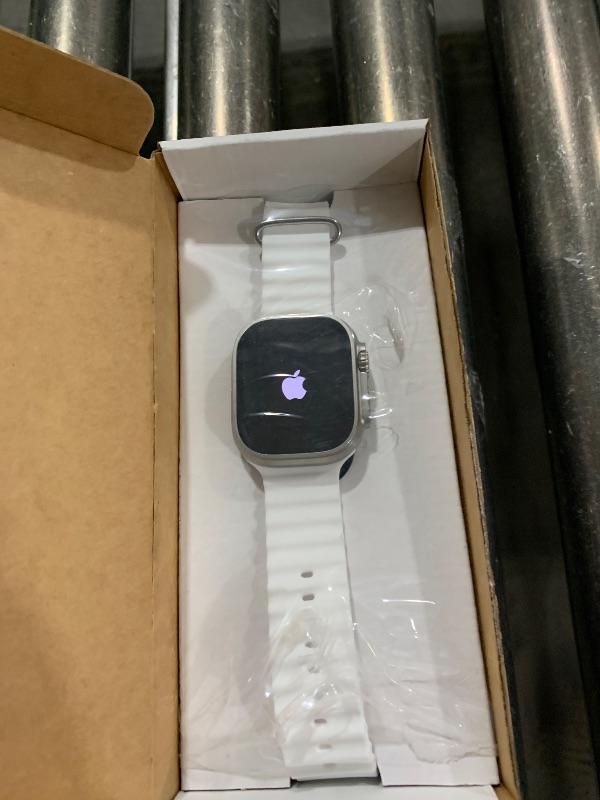 Photo 1 of Apple Watch Ultra 2 [GPS + Cellular, 49mm] - Titanium Case With White Ocean Band, One Size (Renewed)