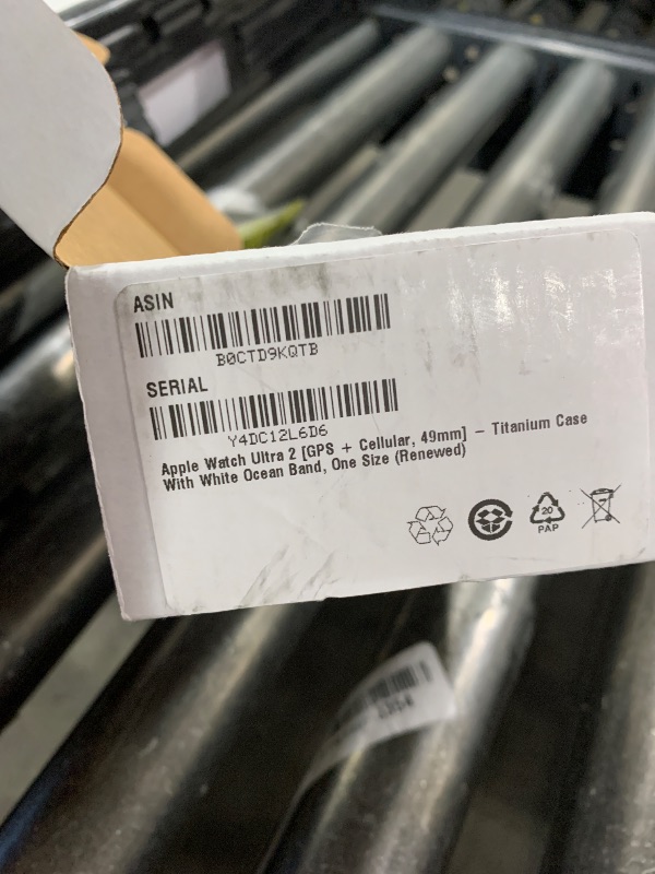 Photo 1 of Apple Watch Ultra 2 [GPS + Cellular, 49mm] - Titanium Case With White Ocean Band, One Size (Renewed)