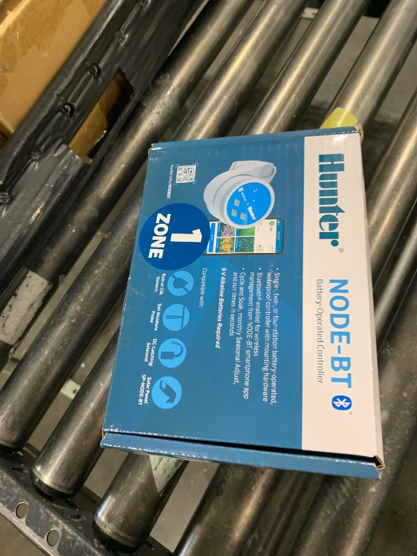 Photo 1 of Hunter NODE-BT-100 Bluetooth Battery Operated Sprinkler Controller with Solenoid, Waterproof Irrigation Timer, Easy Install, for Gardens, Lawns, Parks, Greenhouses