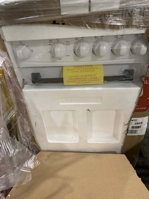 Photo 1 of Avanti Gas Range Oven, Compact Freestanding Design, 4 Sealed Burners with Electronic Ignition, 2.1 Cu.Ft. Capacity Features Framed Glass Door Storage Drawer Broiler and Accessories, 20-Inch, White