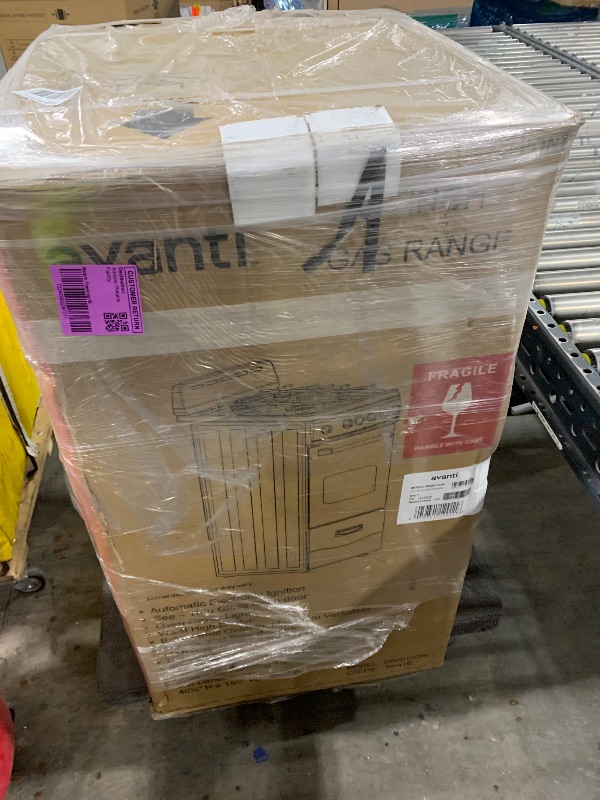 Photo 1 of Avanti Gas Range Oven, Compact Freestanding Design, 4 Sealed Burners with Electronic Ignition, 2.1 Cu.Ft. Capacity Features Framed Glass Door Storage Drawer Broiler and Accessories, 20-Inch, White