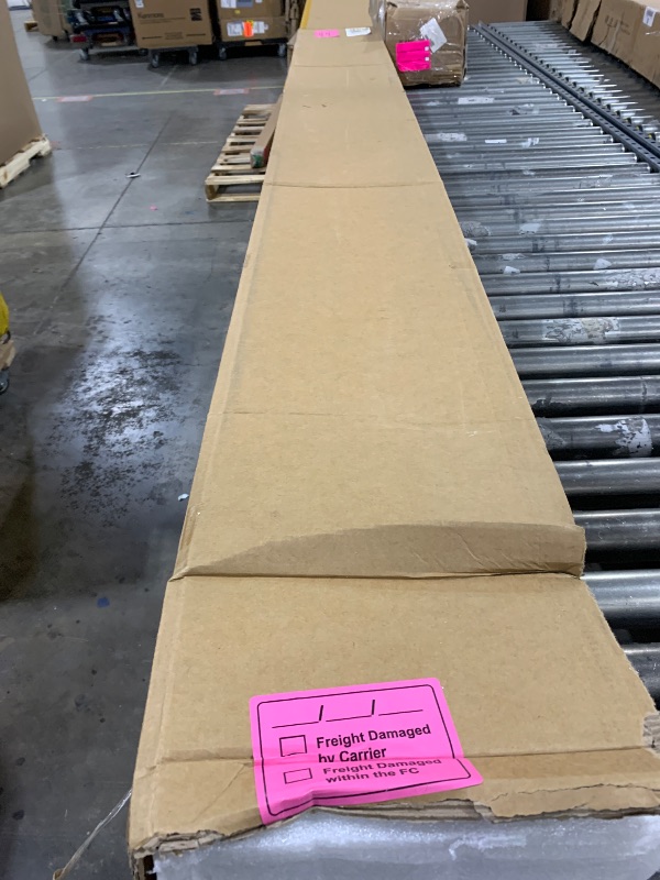 Photo 1 of LARWORKS WPC Slat Wall Panels 8 Pack 96" x 8.2", Waterproof Fluted Wall Paneling, Accent 3D Wall Panel for Wall Decor, Bathroom, Bedroom, Office - Widen Low Grille Walnut (Cover Approx.44 sq.ft) / LIGHT BEIGE COLOR