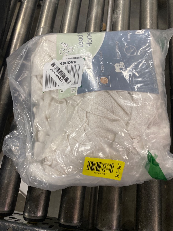 Photo 1 of Joywell Cream Natural Back Tab Rod Pocket Linen Curtains 96 Inches Long 2 Panels for Living Room Bedroom Neutral Boho Farmhouse Rustic Light Filtering Semi Sheer Curtains Window Treatment 52x96