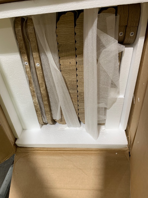 Photo 1 of Fluted Nightstand Set of 2, Bedside Table with Faux Marble-Top, Engineered Wood Side Table with Drawer Open Shelf, Curved Corners, Modern Night Stand for Bedroom, Small Spaces, Natural Oak