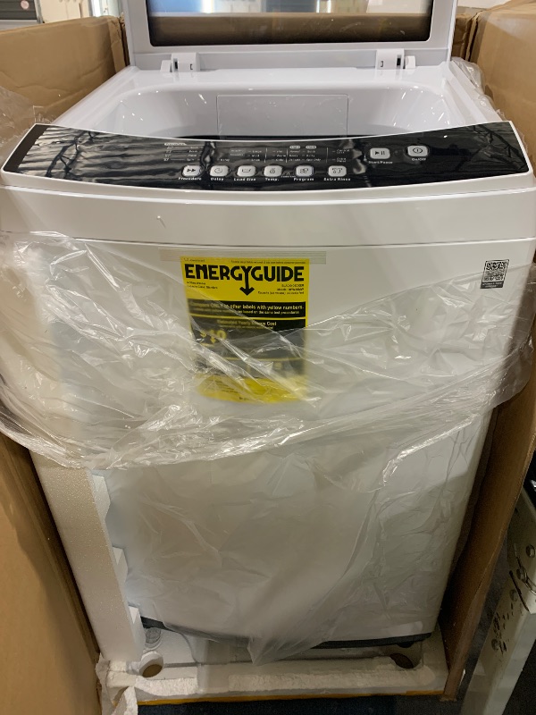 Photo 1 of BLACK+DECKER 3.0 Cu. Ft. Portable Washer, 26.5 lb. Capacity Washing Machine, 6 Cycles, Quick Connect Sink Adapter and Drain Hose Included, Transparent Lid & LED Display, BPW30MW, White