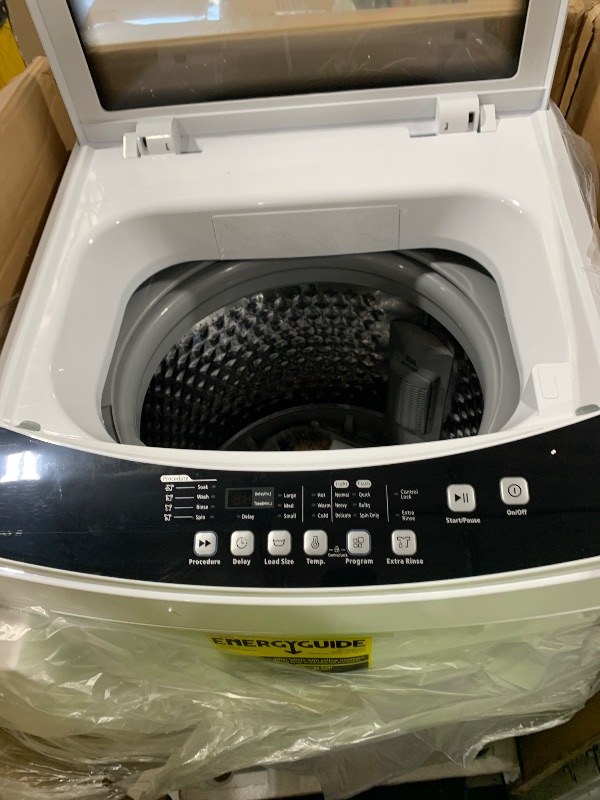 Photo 1 of BLACK+DECKER 3.0 Cu. Ft. Portable Washer, 26.5 lb. Capacity Washing Machine, 6 Cycles, Quick Connect Sink Adapter and Drain Hose Included, Transparent Lid & LED Display, BPW30MW, White