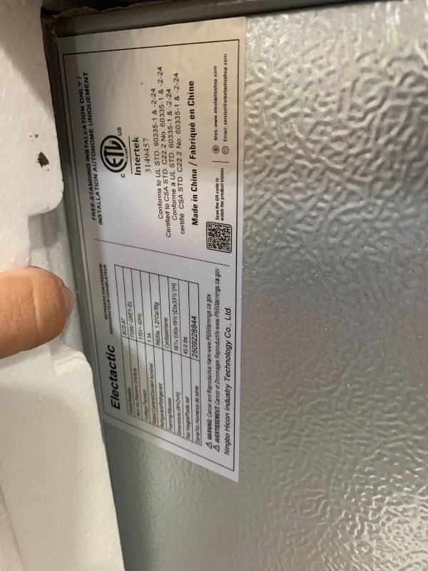 Photo 1 of Electactic 3.1 Cu.Ft Small Fridge with Freezer, Compact Refrigerator with 2 Doors, Mini Fridge with Adjustable Removable Glass Shelves for Bedroom, Dorm, Office or Apartment,Grey