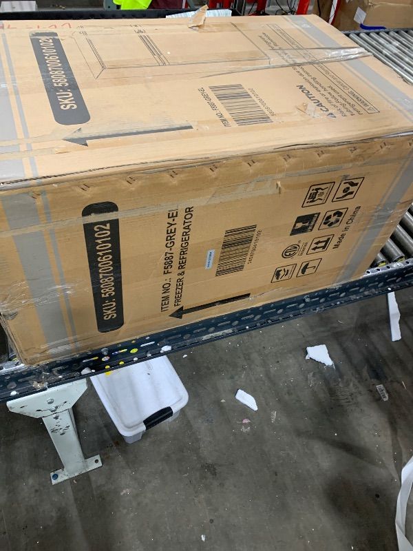 Photo 1 of Electactic 3.1 Cu.Ft Small Fridge with Freezer, Compact Refrigerator with 2 Doors, Mini Fridge with Adjustable Removable Glass Shelves for Bedroom, Dorm, Office or Apartment,Grey