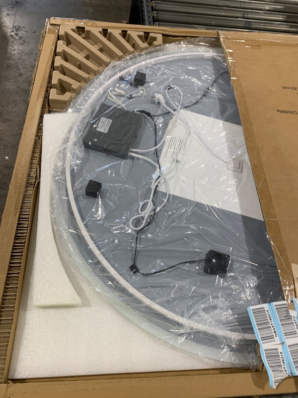 Photo 1 of S·BAGNO 40’’ Round Led Bathroom Mirror with Lights, Backlit and Front Lighted, Anti-Fog Wall-Mounted Vanity Mirror 3000K/4000K/6500K, Dimmable Inside Bluetooth Speaker Smart Mirror