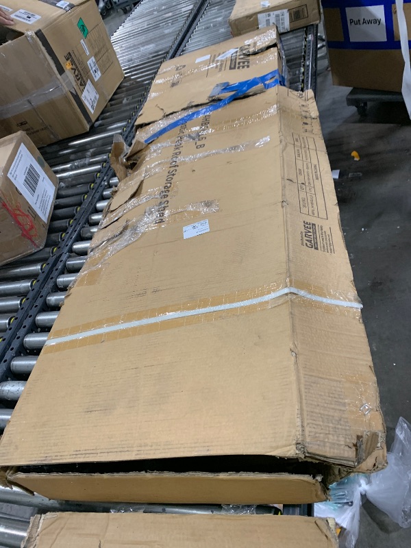 Photo 1 of Garvee 4x6 FT Outdoor Storage Shed with Floor, Plastic Resin Garden Shed with Window & Sloping Roof & Lockable Door for Patio Backyard Garden, Lawn Mower, Bike, Tool Storage