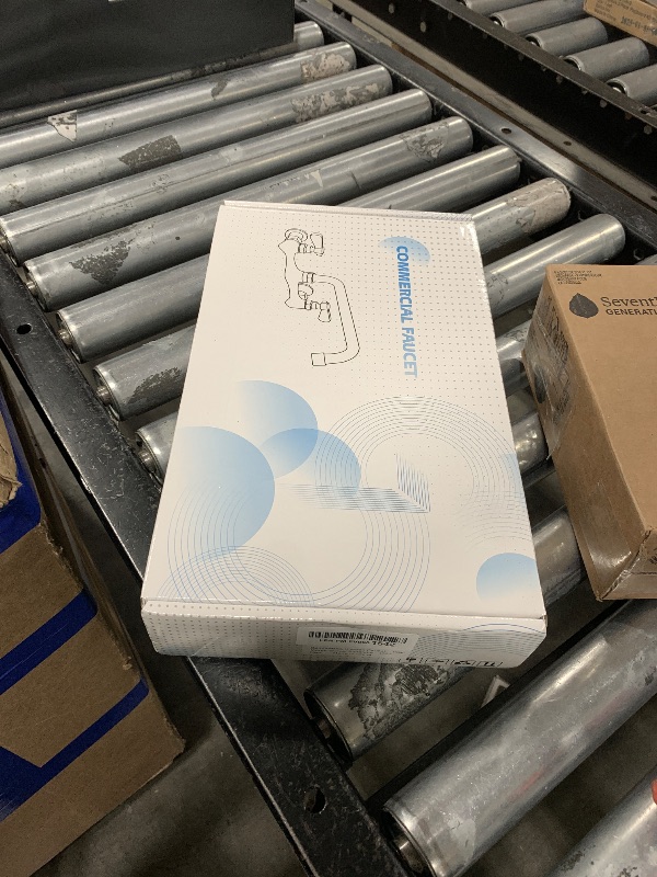 Photo 1 of Commercial Kitchen Faucet Wall Mount with 8 Inch Swivel Spout 8" Center Sink 2-Handle Faucet Mixer Tap Polish Chrome,4353