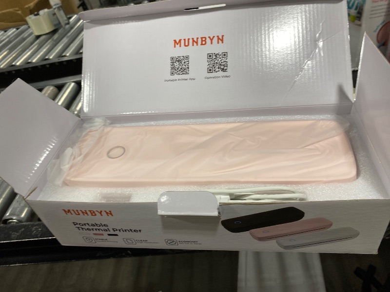 Photo 1 of MUNBYN Portable Printers Wireless for Travel ITP04, Inkless Printer, Thermal Bluetooth Printer, Support 8.5x11&A4 Thermal Paper, Compatible with Android and iOS Phone & Laptop, Small Printers (Pink)