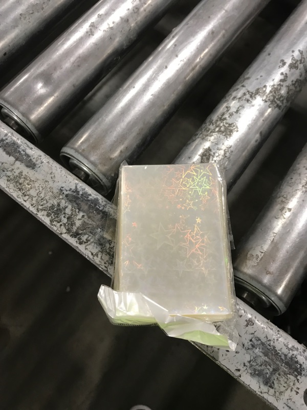 Photo 1 of 100 Pcs Laser Flashing Photocard Sleeves Holographic Card Sleeves Photocard Holder for Trading Cards Penny Sleeves Rainbow Star Heart Flower Card Protector