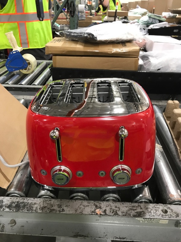 Photo 1 of Smeg 50's Style Retro Aesthetic 4 Slice Toaster 6 Presets Extra Wide Slots Red TSF03RDUS