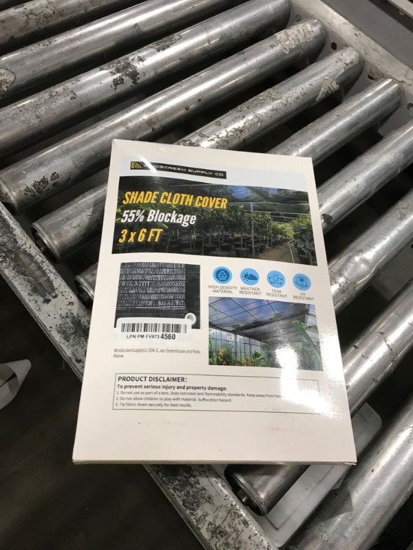 Photo 1 of [WindscreenSupplyCo] 55% 3 x 6 FT Shade Cloth Sun Shade Net with Grommets Sunblock Mesh Tarp for Garden Plants Cover Greenhouse and Patio