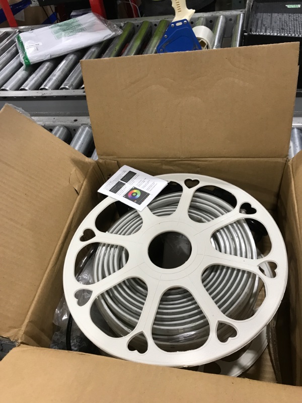 Photo 1 of Samsion 100FT Smart LED Light Strip RGB IC 1 Roll 24V Addressable Outdoor LED Strip Lights Waterproof Multi Color Chasing LED Lights with Remote APP Control Music Sync DIY Design for Bedroom 60 LEDs/M