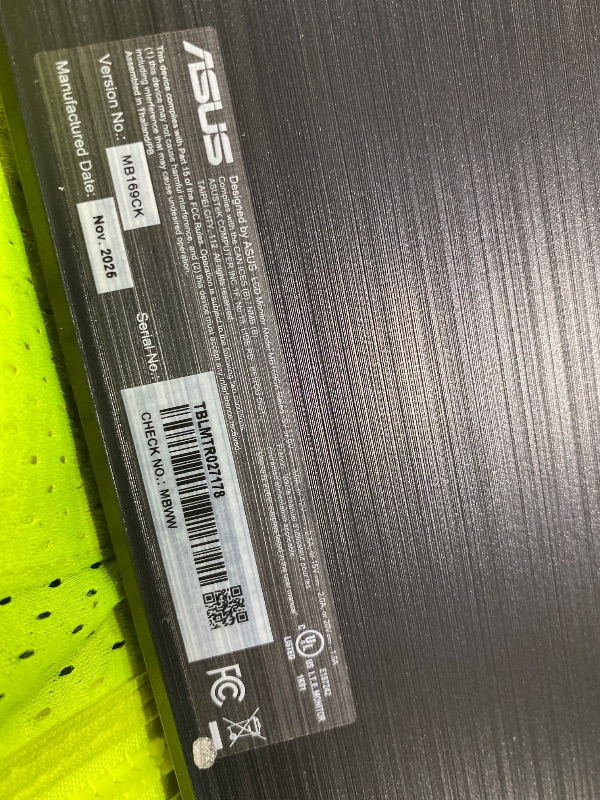 Photo 1 of ASUS ZenScreen 16” Portable USB Monitor (MB169CK) - Full HD, IPS, Dual USB-C, Mini-HDMI, Eye Care, Flicker Free, Blue Light Filter, Anti-Glare Surface, 360° Kickstand, 3 yr Warranty