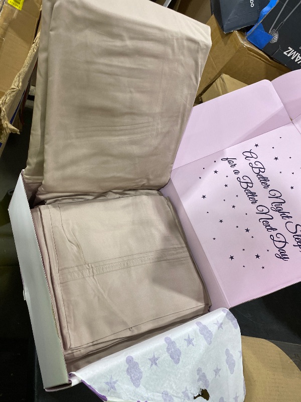 Photo 1 of SLEEP SANCTUARY 100% Viscose Derived from Bamboo Sheets King Size 6pcs – BamBliss Luxury Cooling Sheets for Hot Sleepers - Cloud Soft, 17" Deep Pocket, Ultra Durable Bed Set (Taupe)