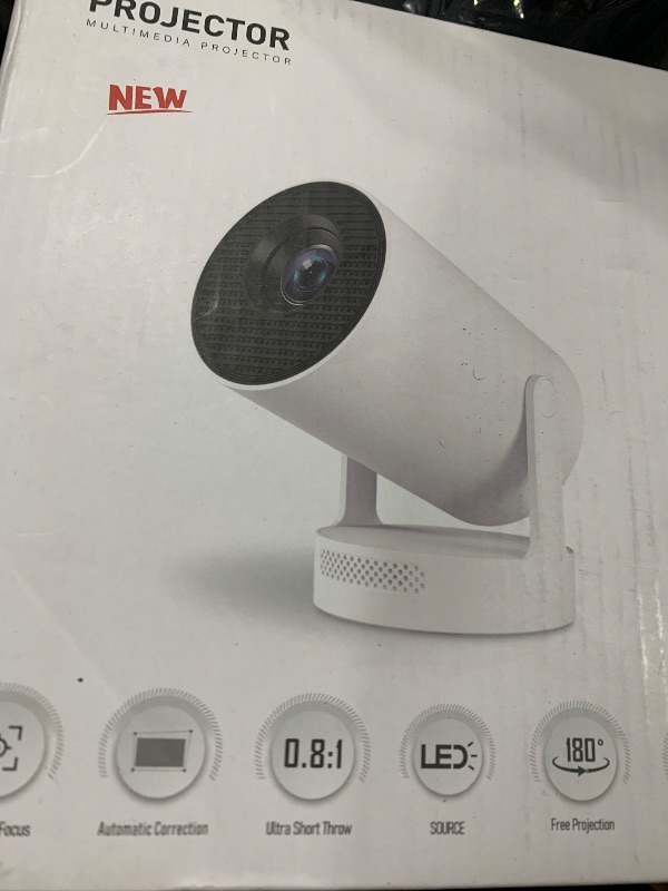Photo 1 of [Electric Focus]Mini Portable Projector with 4K Support, Bluetooth 5.4 WIFI6, 5watt Sound Base Speaker, 260 ANSI, Android 11, 210° Rotation , Auto Keystone Correction Video Projector HY300 PLUS