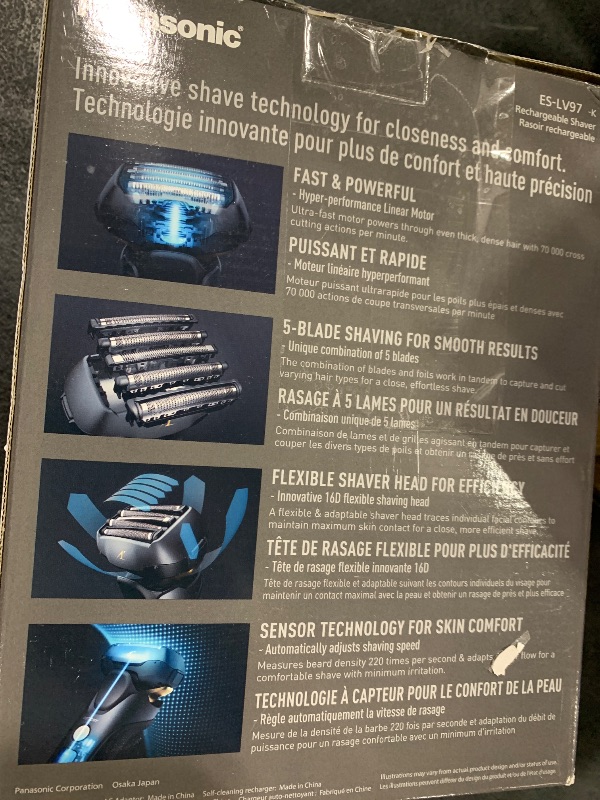 Photo 1 of Panasonic Electric Razor for Men, Electric Shaver for Men, ARC5 with Premium Automatic Cleaning and Charging Station, Wet Dry Shaver, Cordless Razor, with Pop-Up Trimmer ES-LV97-K, Black