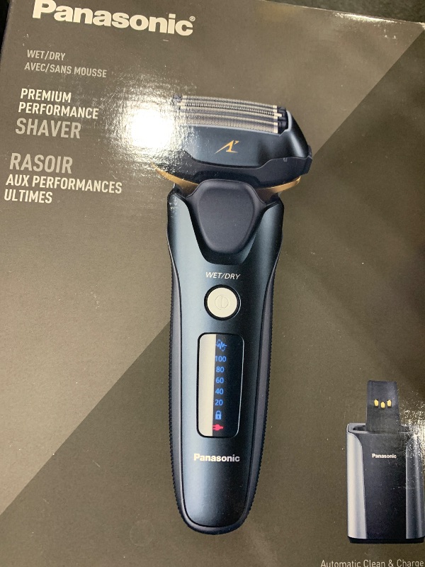 Photo 1 of Panasonic Electric Razor for Men, Electric Shaver for Men, ARC5 with Premium Automatic Cleaning and Charging Station, Wet Dry Shaver, Cordless Razor, with Pop-Up Trimmer ES-LV97-K, Black