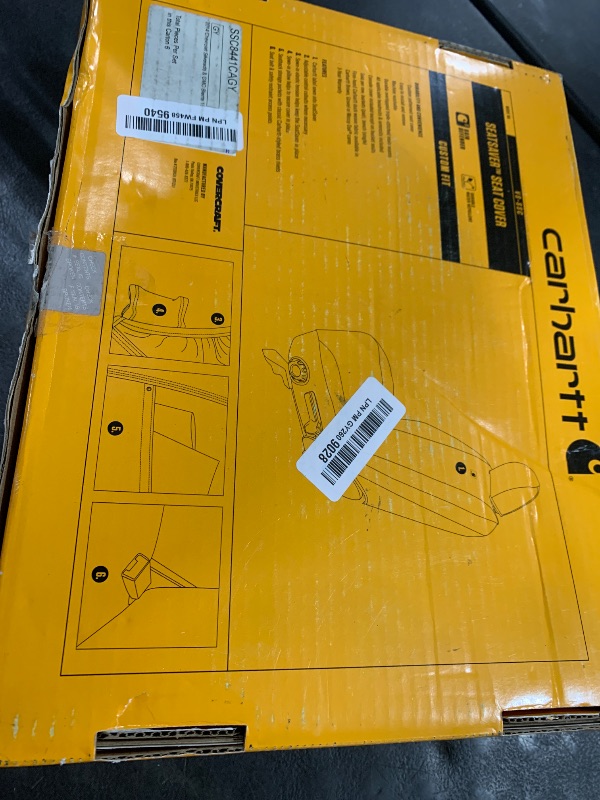 Photo 1 of Covercraft Carhartt SeatSaver Custom Seat Covers | Fits 2014-19 Chevrolet Silverado/GMC Sierra 1500 (Old Body) & 2015-19 2500/3500 Crew Cab | 2nd Row 60/40 Bench Seat, Duck Weave Gravel