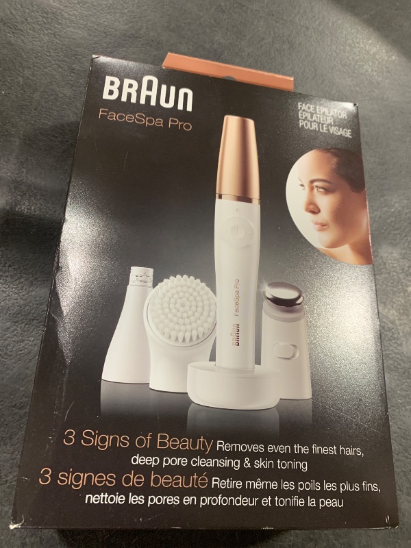 Photo 1 of Braun Face Epilator Facespa Pro 911, Facial Hair Removal for Women, Hair Removal Device, 3-in-1 Epilating, Cleansing Brush and Skin Toning with 3 Extras