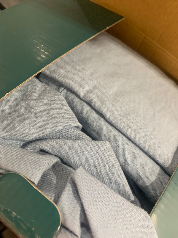 Photo 1 of SONORO KATE 100% French Pure Linen Sheets, Breathable and Durable, 16 Inch Deep Pocket - 4 Piece (Dusty Blue, California King)