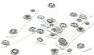 Photo 1 of 10 Pcs ID Badge Holder Straps, Clear Badge Strap with Snap and Eyelet Badge Clips, for Card Holder, Key Rings